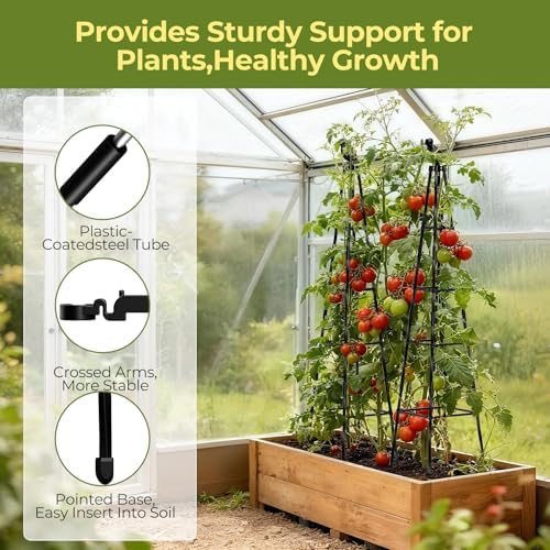 2 Pack Garden Trellis for Climbing Plants Outdoors,65Inch Cucumber Trellis Garden Obelisk Trellis Rustproof Plants Support with Adjustable Heights for Indoor Potted Plants, Vines, Vegetables - Image 4
