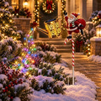 Solar Santa Watering Can Light, Christmas Garden Stake with Colorful LEDs by Unknown