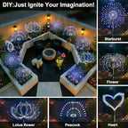 Solar Garden Lights Outdoor, 6 Pack 120 LED Twinkling Firework Lights Decorative with 2 Modes, Outdoor Waterproof Solar Starburst Light for Yard Pathway Planter Patio Decor, Multicolor - Image 4