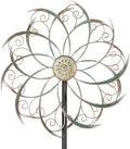 13" Metal Wind Spinner with Stake,Kinetic Wind Sculptures for Yard by VEWOSTAR