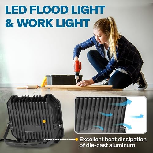 Leddictive 2 Pack 200W LED Flood Lights Outdoor, 3CCT Outside Work Light - Image 6