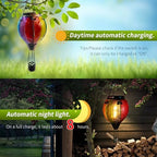 Hot Air Balloon Solar Lantern with Flame Colorful - Image 3