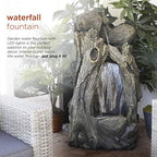 Alpine Corporation WIN270 52" Outdoor Rainforest Waterfall Tree Trunk Fountain with LED Lights, Cascading Water Feature for Garden, Patio, Backyard & Landscape Décor, Rustic, Brown - Image 5