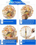Fall Green Pumpkin Wind Spinner for Yard and Garden,Thanksgiving Maple Leaves Orange Check Hanging Wind Spinner Outdoor 3D Kinetic Wind Sculpture Spinners Indoor Outdoor Décor Ornaments Gift 12" - Image 6
