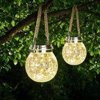 ROSHWEY Solar Lantern Gifts for Women, 2 Pack Hanging Garden Decor Lights Outdoor Waterproof with 30 LED for Halloween Christmas Easter Gift, L Size by ROSHWEY