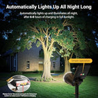 6 Pack Bright Solar Spot Lights Outdoor Cool White, 1000LM Adjustable Solar Lights Outdoor Waterproof, 2-in-1 Solar Powered Spotlights Landscape Lighting for Garden, Yard, Pathway, Tree, Flag - Image 3
