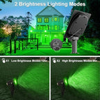Green Solar Spot Lights Outdoor, 2 Pack Solar Landscape Spotlights IP65 Waterproof 9.8ft Cable, Auto On/Off Outdoor Wall Lights for Garden Yard Driveway Porch Walkway Pool (1-in-1) - Image 5