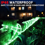 100ft Rope Lights For Outside, Connectable & Flexible Tube Lights with 8 Modes Controller,Waterproof Green LED Rope Lighting for Deck,Garden,Pool,Patio,Bedroom,Party,Indoor & Outdoor Landscape Light - Image 5