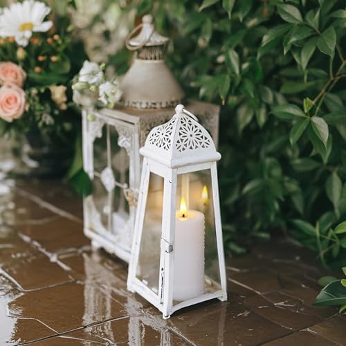 Flameless Waterproof 2.2" x4" 4" 5" 5" 6" 6" 7" 7" Pillar Candles with Remote Control and Timer, LED Battery Operated Plastic White Pack of 8 Outdoor Flickering Warm Light - Image 2
