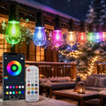 Smart Outdoor String Lights, 100FT(50FTx2) RGBW Color Changing Patio Lights with Remote and APP, Dimmable IP65 Waterproof Shatterproof LED Lights for Backyard Garden Party Decor by VoxCynHue
