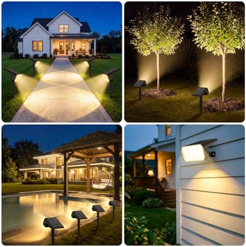 Solar Spot Lights Outdoor Waterproof, 2 Pack, 75 LED Warm White - Image 7