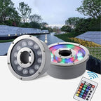 Submersible LED Fountain Lamp - LED Pond Light Underwater Lights, IP68 Waterproof with Remote Control Spotlights, AC12V-24V RGB Color-Changing Middle Hole Pool Lights(18W(24V)) by Unknown