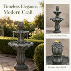 European Style Tiered Garden Fountain, Resin Outdoor Water Feature - Image 4