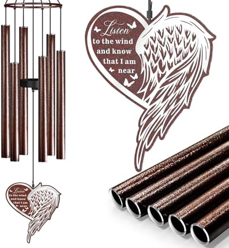 Indoor/Outdoor Memorial Wind Chime — A Heartfelt Gift for Retirement, Friendship, New Home, Thanks & Remembrance | Tunable Low-Pitch Tubes, 37.4 Inches | Ideal for Balcony, Garden, or Patio by Unknown