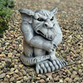 OLOMA Concrete Gargoyle Garden Statue Gothic Guardian Sculpture Handmade Outdoor Decor Mythical Creature Stone Figurine Patio Lawn Yard Porch Halloween Fantasy Ornament by OLOMA