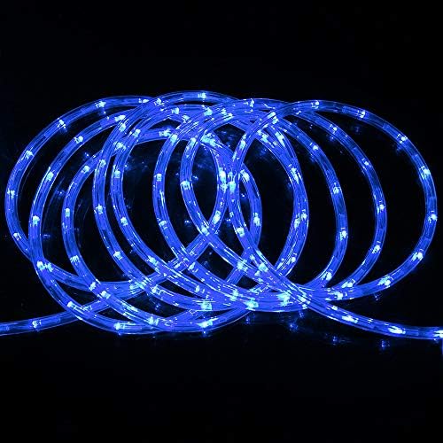 DINGFU 50ft 360 LED Waterproof Rope Lights, 110V Connectable Indoor Outdoor Blue Rope Lights for Outside, Deck, Patio, Pool, Camping, Bedroom Decor, Landscape Lighting and More (Blue) - Image 2