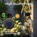 Bdor Hanging Solar Lantern Outdoor Waterproof Black Metal Solar Light - Image 2