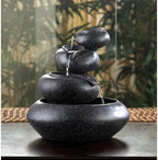 Zingz & Thingz Zen Collection Resin Tabletop LED Water Fountain, Four-Tier, 9.5x9.5x10 - Image 3