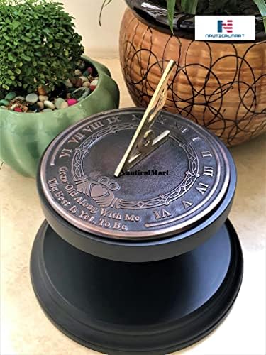 Nautical-Mart Garden Sundial Grow Old with Me -The Best is Yet, to be (Copper Antique), Unique Wedding Gift Idea for Parents, Engraved Anniversary Sundial, Home Decor - Image 4
