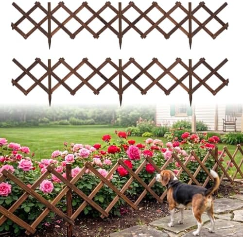 Avalution Decorative Garden Fence Outdoor,Total 12in(H) x 11.6 ft(L) 2 Pack by Avalution