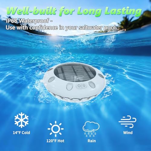 Floating Pool Lights w/Remote, 6.5" Upper & Lower Dynamic LED Color Changing Solar Pool Lights that Float, IP68 Waterproof Solar Floating Light for inground Pools Wedding Party Decor(4) - Image 4