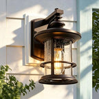MICSIU 100W Max Vintage Farmhouse Oil Rubbed Bronze Outdoor Wall Light - Image 2