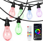 100FT Outdoor String Lights, RGBW LED String Lights Outdoor with APP & RF Remote Control, Color Changing Patio Lights Outdoor Waterproof IP65, for Backyard Garden Party Wedding Christmas Decor by VoxCynHue