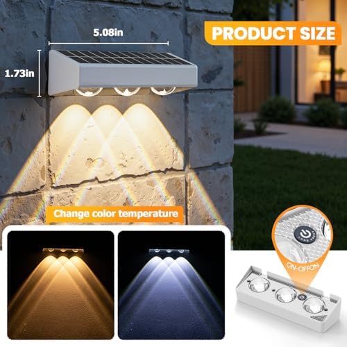 NIORSUN Solar Fence Lights,16 Pack Solars Deck Light,RGB Color,Outdoor Bulb Waterproof Led IP65,Outdoor Fence Light,Power Patio Lamp with Lenses for Outside/Backyard/Railing/Yard (White) - Image 4