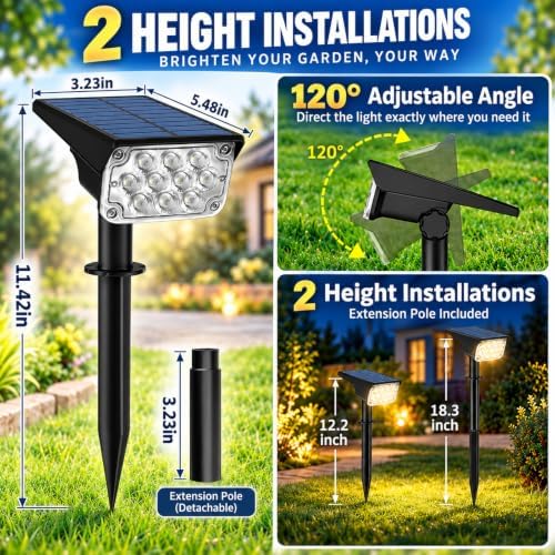 T-SUNUS Red Solar Lights for Outside 4 Pack IP65 Waterproof Dusk-to-Dawn - Image 3