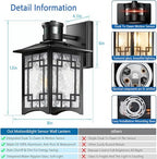 Dusk to Dawn Motion Sensor Light, Outdoor Light Fixture, Aluminum Wall Sconce Lighting, Front Porch Light, Exterior Lights for House Patio, Outside Lights, Wall Mount Anti-Rust Lantern - Image 4