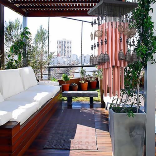 Generic Creative Copper Wind Chimes with Red Copper Bells, Multi-Tube Design for Patio and Interior Space Decoration, Vintage Style Garden Pendant and Balcony Ornament - Image 5