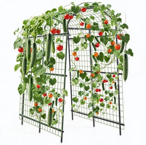 Garvee Metal Garden Arch Trellis, 7.6Ft Black for Raised Beds by Garvee