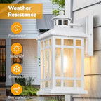 White Dusk to Dawn Outdoor Lighting, Modern Exterior Lighting Fixtures with Motion Sensor 4 Modes, Patio Lights Outside Waterproof for House, Garden, Front Porch, Brightness Distance Adjustable - Image 5