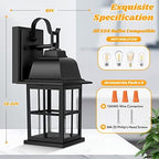 TOBUSA 2-Pack Outdoor Light Fixtures, 100% Aluminium Waterproof Exterior Wall Lantern, Anti-Rust Outside Black Wall Sconce Porch Lights for House Garage, Doorway, Bulbs Not Included - Image 4