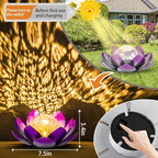 AIINY Solar Light Outdoor Decor Art Crackle Globe Glass Lotus Decoration, Solar LED Waterproof Purple Metal Flower Lights for Patio,Lawn,Walkway,Tabletop(2Pack) - Image 4