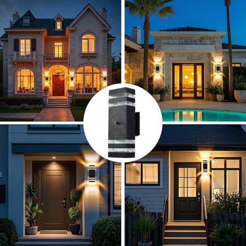 Dusk to Dawn Outdoor Wall Lights, Aluminum Exterior Wall Sconce Lighting, Up and Down Dusk to Dawn Outdoor Wall Sconce, Waterproof Outside Lights for House Porch Patio Garage Garden, 6 Pack - Image 6