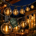 RTTY 120 FT Outdoor String Lights Waterproof, Patio Light 62 LED Bulbs by RTTY