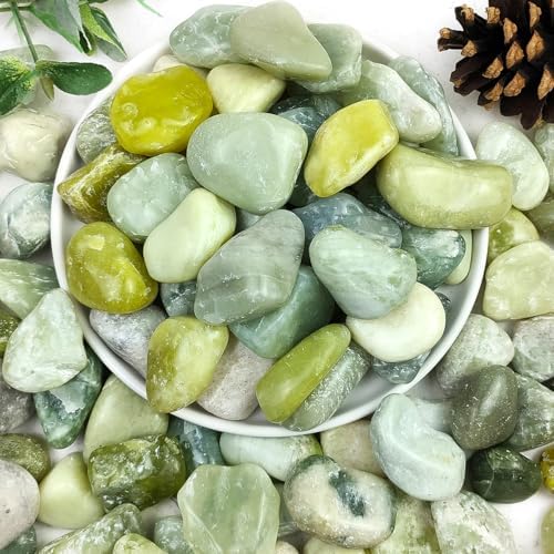 YISZM 40lbs Jade River Rocks for Landscaping, 1-2 Inch Natural Pebbles for Indoor Plants, High Polished Decorative Stones Garden Outdoor and Indoor DIY Vase Filler Fish Tank Aquariums by YISZM-ForYourNaturalLife