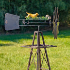 Windmill Spinner with Moving Hand-Painted Animals Scenes on Top, Includes Metal Tower Stand, Decorative Garden Decor (Dog Chasing Rabbit) - Image 4