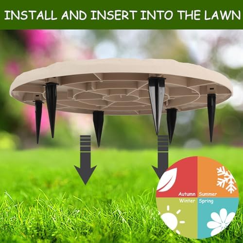 4Pcs Round Sunflower Stepping Stone Outdoor Garden Walkway, Durable Plastic Pavers for Patio, Pathway, and Landscaping, Weatherproof Stepping Stones with Ground Stakes (Round Butterfly) - Image 3