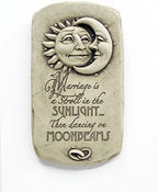 Cast Stone Expressions Collection - Sunlight & Moonbeams, Wedding Plaque - Concrete Celestial Sun & Moon Sculpture by Carruth+Studio