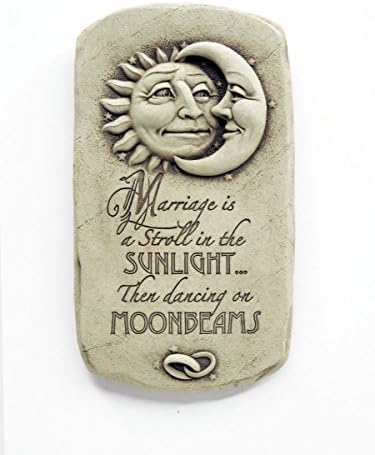 Cast Stone Expressions Collection - Sunlight & Moonbeams, Wedding Plaque - Concrete Celestial Sun & Moon Sculpture by Carruth+Studio