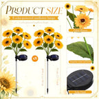8 Pack Outdoor Solar Sunflower Lights 48 Flowers Fall Garden Decor - Image 3