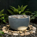 EROMMY 17.7" Garden Water Fountain Outdoor Bubbler, Resin Water Feature with 6 LED Lights & 5W Pump, Concrete-Effect Indoor Outdoor Fountain for Patio, Deck, Yard, Gray by EROMMY