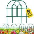 AMAGABELI 35 Panels 18in(H)×50ft(L) Decorative Garden Fence No Dig Rustproof Metal Pre-Linking Fence Panels Garden Edging Border Animal Barrier Fencing for Flower Beds Yard Patio Outdoor Decor Green by AMAGABELI+GARDEN+%26+HOME