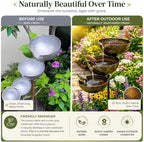 Rain Catcher Bird Bath, 3 Tiered Metal Bird Bath for Outside (Light Copper) - Image 7
