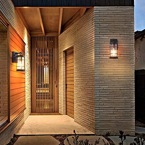 Exterior Wall Light Vintage Rust Kerosene Style Wall Lantern Outdoor Wall Light,Porch Sconces Waterproof Metal Wall Sconce Lighting Wall Lamp for Front Door(Bulb Not Included) - Image 4