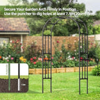 Square Tube Metal Garden Arch Trellis for Climbing Plants,4.9x7.9FT - Image 4