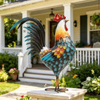 32" Large Metal Rooster Decor, Outdoor Garden Statues,Yard Art - Image 4