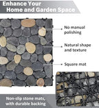 jxgzyy 4 Pcs Interlocking Stepping Stones Outdoor for Garden, 11.8" Square Pavers for Landscaping, Outside Pebble River Stone Mat for Yard Lawn Patio Pathway Walkway - Image 4